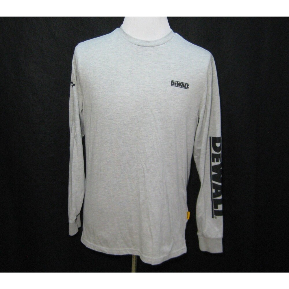 DeWalt Long Sleeve T-Shirt Men's Medium Gray Cotton Blend Power Tools Brand Top